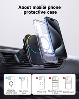 Mobilholder | <X>MagCold™ S26 - Trådløs Oplader til Bil - 15W - MagSafe Kompatibel - DELUXECOVERS.DK