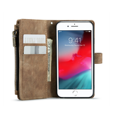 iPhone 7 / 8 / SE (2020/2022) | iPhone 7/8/SE(2020/2022) - CaseMe™ Multifunktionel Læder Etui / Pung - Brun - DELUXECOVERS.DK