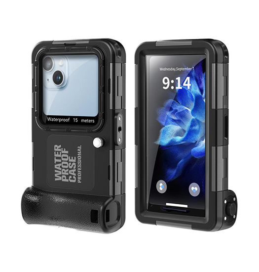 iPhone 13 Pro | iPhone 13 Pro - RedPepper® Vandtæt Etui til Dykning – 15m – Sort - DELUXECOVERS.DK