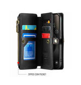 iPhone 16e | iPhone 16e - CaseMe™ RFID Læder Taske / Etui m. Pung - Sort - DELUXECOVERS.DK