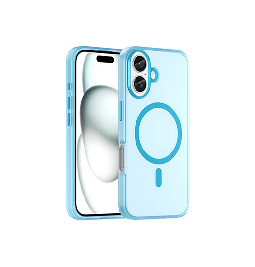 iPhone 16 | iPhone 16 - DeLX™ Translucent MagSafe Silikone Cover - Blå - DELUXECOVERS.DK