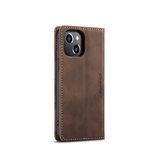 iPhone 15 | iPhone 15 - CaseMe™ Noble Læder Etui / Pung - Mørkebrun - DELUXECOVERS.DK
