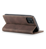 iPhone 15 | iPhone 15 - CaseMe™ Noble Læder Etui / Pung - Mørkebrun - DELUXECOVERS.DK