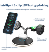 Ladestation / Trådløs oplader | DeLX™ | 3-i-1 Ladestation M. MagSafe til iPhone - 23W - DELUXECOVERS.DK