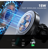 Mobilholder | <X>Trådløs Biloplader til Ventilationsgitter M. MagSafe - JOYROOM™ - DELUXECOVERS.DK