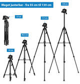 Mobil Tripod | Kamerastativ til iPhone / Mobil / Kamera | Aluminium - PULUZ™ - DELUXECOVERS.DK