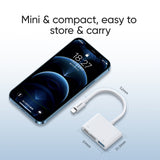Adapter | Lightning til SD/TF USB Adapter til iPhone 4-i-1 - Hvid - DELUXECOVERS.DK