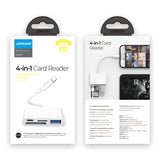 Adapter | Lightning til SD/TF USB Adapter til iPhone 4-i-1 - Hvid - DELUXECOVERS.DK