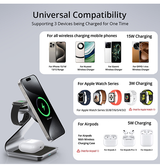 Ladestation / Trådløs oplader | <X>LUX™ | 3-i-1 Trådløs Opladestation - 15W - MagSafe Kompatibel - DELUXECOVERS.DK
