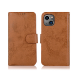 iPhone 15 Plus | iPhone 15 Plus - Vintage 2-i-1 Læder Etui M. Aftageligt Cover - Brun - DELUXECOVERS.DK