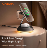 Ladestation / Trådløs oplader | <X>McDodo™ | 3-i-1 Opladerstation M. MagSafe - 15W - Sort - DELUXECOVERS.DK