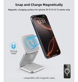 Ladestation / Trådløs oplader | <X>Qi Magnetisk 3-i-1 Trådløs Foldbar Oplader - MagSafe Kompatibel - DELUXECOVERS.DK