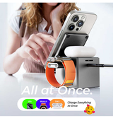 Ladestation / Trådløs oplader | <X>LISEN™ | 3-i-1 Trådløs Oplader til iPhone, AirPods & Apple Watch - DELUXECOVERS.DK