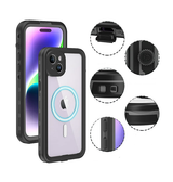 iPhone 15 | iPhone 15 - SHELLBOX™ IP68 Vandtæt Håndværker MagSafe Cover - Sort - DELUXECOVERS.DK