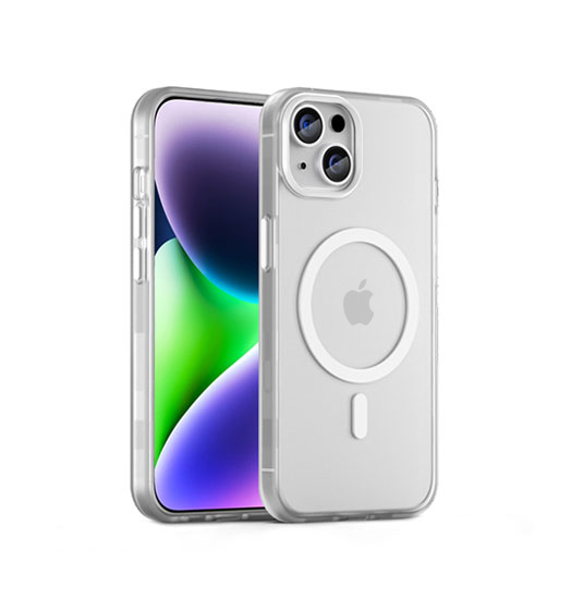 iPhone 15 | iPhone 15 - DeLX™ Translucent MagSafe Silikone Cover - Hvid - DELUXECOVERS.DK