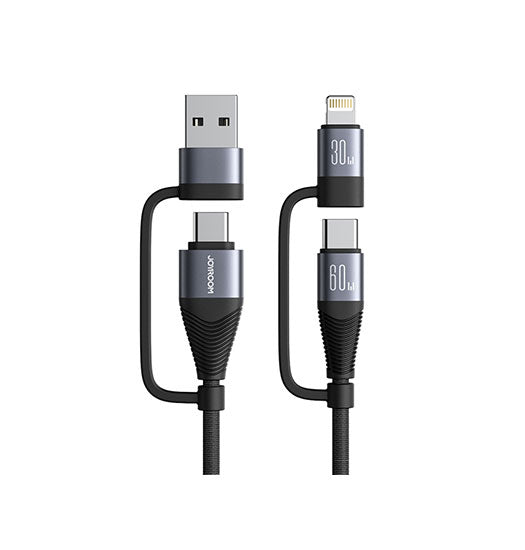 Adapter | JOYROOM™ | 4-i-1 Multi-Funktion kabel 60W - 1.2m - DELUXECOVERS.DK