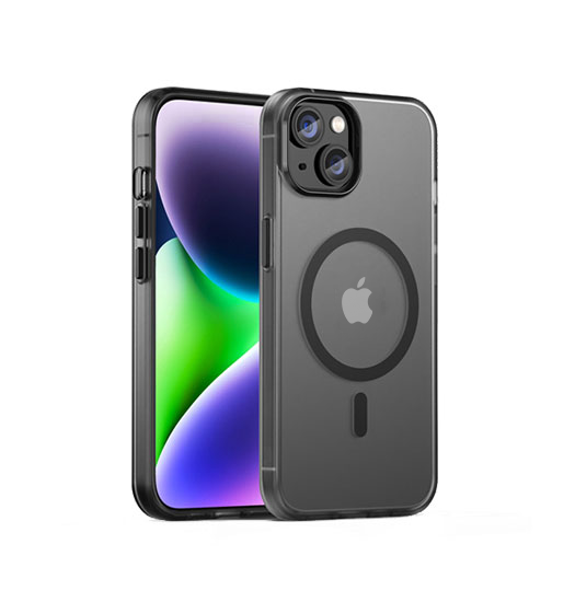 iPhone 15 | iPhone 15 - DeLX™ Translucent MagSafe Silikone Cover - Sort - DELUXECOVERS.DK