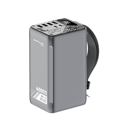 Powerbank | Powerbank 60.000mAh - 30W Hurtig Opladning - KONFULON® - DELUXECOVERS.DK