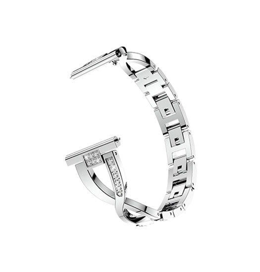 22MM | 22mm -  Diamant Rustfrit Stål Dame Urrem - Sølv - DELUXECOVERS.DK