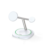 Ladestation / Trådløs oplader | <X>DUZZONA | 3-i-1 Trådløs Ladestation M. MagSafe - 15W - Hvid - DELUXECOVERS.DK