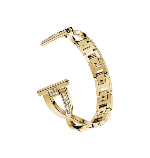 22MM | 22mm -  Diamant Rustfrit Stål Dame Urrem - Guld - DELUXECOVERS.DK