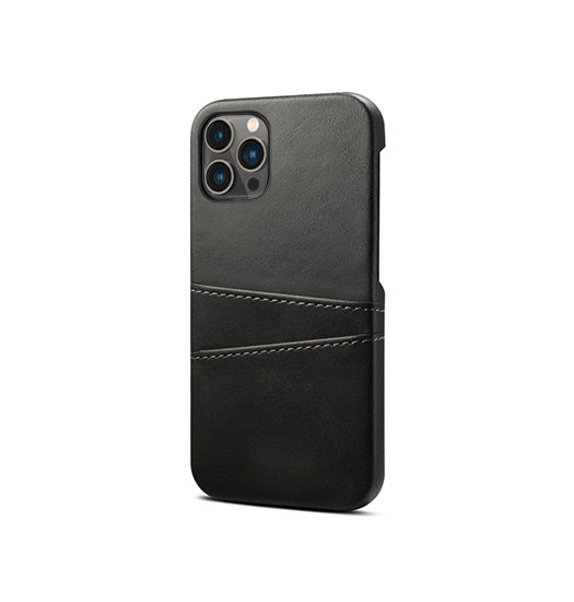 iPhone 16 Pro | iPhone 16 Pro - NX Design™ Læder Cover M. Kortholder - Sort - DELUXECOVERS.DK
