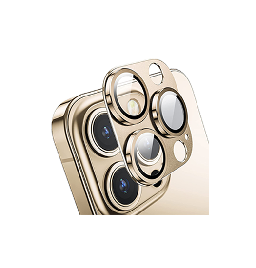 iPhone Beskyttelsesglas | iPhone 13 Pro - ENKAY™ Premium Linse Beskyttelsesglas - Guld - DELUXECOVERS.DK