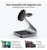 Ladestation / Trådløs oplader | <X>LUX™ | 3-i-1 Trådløs Opladestation - 15W - MagSafe Kompatibel - DELUXECOVERS.DK