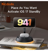Ladestation / Trådløs oplader | <X>McDodo™ | 3-i-1 Opladerstation M. MagSafe - 15W - Sort - DELUXECOVERS.DK