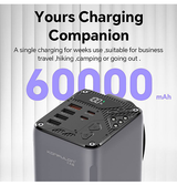 Powerbank | Powerbank 60.000mAh - 30W Hurtig Opladning - KONFULON® - DELUXECOVERS.DK