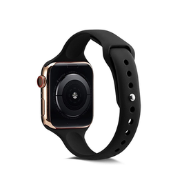 Apple Watch 38mm | Apple Watch (38/40/SE/41/42mm) - ICON™ Tynd Classic Silikone Rem - Sort - DELUXECOVERS.DK