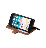 iPhone 6 / 6s | iPhone 6/6s- Abstract Læder Cover Etui M. Pung - Brun - DELUXECOVERS.DK