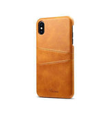 iPhone X / XS | iPhone X/Xs - NX Design™ Læder Cover M. Kortholder - Lysebrun - DELUXECOVERS.DK