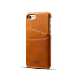 iPhone 7 / 8 / SE (2020/2022) | iPhone 7/8/SE(2020/2022) - NX Design™ Læder Cover M. Kortholder - Lysebrun - DELUXECOVERS.DK