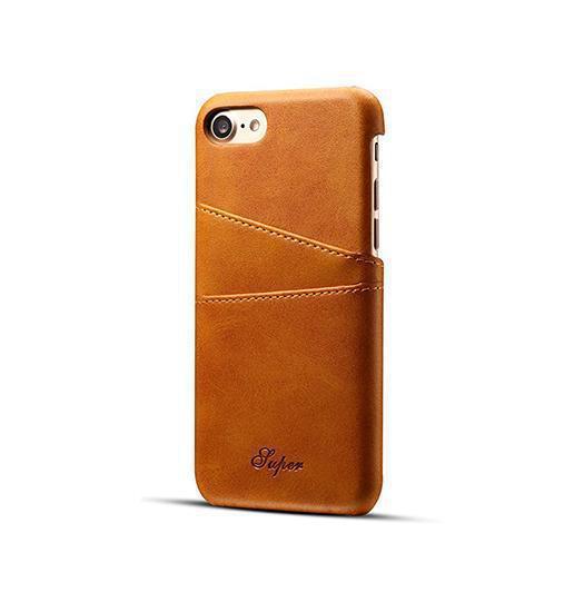 iPhone 7 / 8 / SE (2020/2022) | iPhone 7/8/SE(2020/2022) - NX Design™ Læder Cover M. Kortholder - Lysebrun - DELUXECOVERS.DK