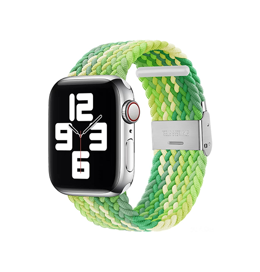 Apple Watch 42mm | Apple Watch (42/44/SE/45/46/49mm) - Deluxe™ Woven Flettet Loop Rem - Grøn - DELUXECOVERS.DK