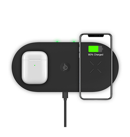 Ladestation / Trådløs oplader | M7 Travel Friend | QI 3i1 Trådløs opladningsplade - 22W - Sort - DELUXECOVERS.DK