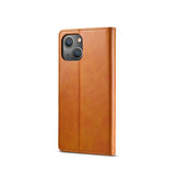 iPhone 13 Mini | iPhone 13 Mini - LC.IMEEKE™ Læder Cover M. Kortholder - Lysebrun - DELUXECOVERS.DK