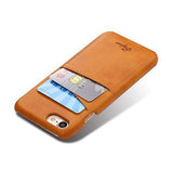 iPhone 7 / 8 / SE (2020/2022) | iPhone 7/8/SE(2020/2022) - NX Design™ Læder Cover M. Kortholder - Lysebrun - DELUXECOVERS.DK