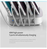 USB Ladestation | ORICO™ | Ladestation til 5 Enheder - USB-A - 40W - Sort - DELUXECOVERS.DK