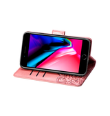 iPhone 7 / 8 / SE (2020/2022) | iPhone 7/8/SE(2020/2022) - BUTTERFLY™ Læder Etui / Taske M. Pung - Rose - DELUXECOVERS.DK