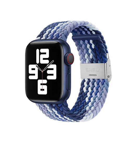 Apple Watch 42mm | Apple Watch (42/44/SE/45/46/49mm) - Deluxe™ Woven Flettet Loop Rem - Blå - DELUXECOVERS.DK