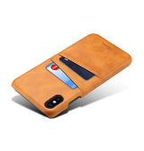 iPhone X / XS | iPhone X/Xs - NX Design™ Læder Cover M. Kortholder - Lysebrun - DELUXECOVERS.DK