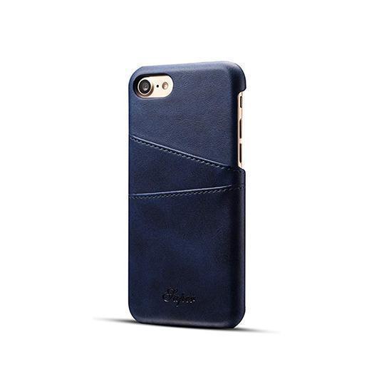 iPhone 7 / 8 / SE (2020/2022) | iPhone 7/8/SE(2020/2022) - NX Design™ Læder Cover M. Kortholder - Blå - DELUXECOVERS.DK