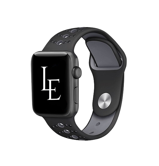 Apple Watch 38mm | Apple Watch (38/40/SE/41/42mm) - L'Empiri™ Silikone Sportsrem - Sort/Grå - DELUXECOVERS.DK