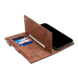 iPhone X / XS | iPhone X/XS - ESEBLE™ Vegan-Læder Cover Etui M. Pung - Brun - DELUXECOVERS.DK