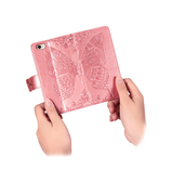 iPhone 6 / 6s | iPhone 6/6s - BUTTERFLY™ Læder Etui / Taske M. Pung - Rose - DELUXECOVERS.DK