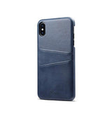 iPhone X / XS | iPhone X/Xs - NX Design™ Læder Cover M. Kortholder - Blå - DELUXECOVERS.DK