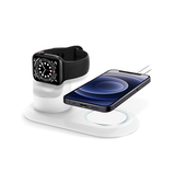 Ladestation / Trådløs oplader | SMART™ | Silikone Stander til Apple Watch & MagSafe Oplader - Hvid - DELUXECOVERS.DK