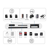 Adapter | Lightning til SD/TF USB Adapter til iPhone 4-i-1 - Hvid - DELUXECOVERS.DK